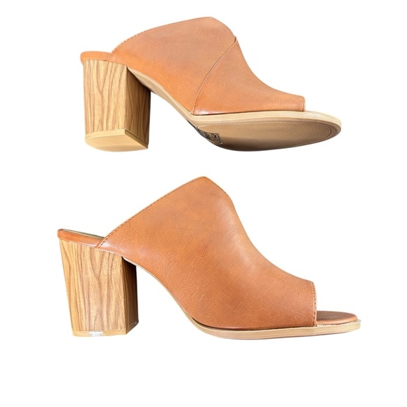 Qupid Women's Tan Open-Toe Mules size 9 - Picture 5 of 6